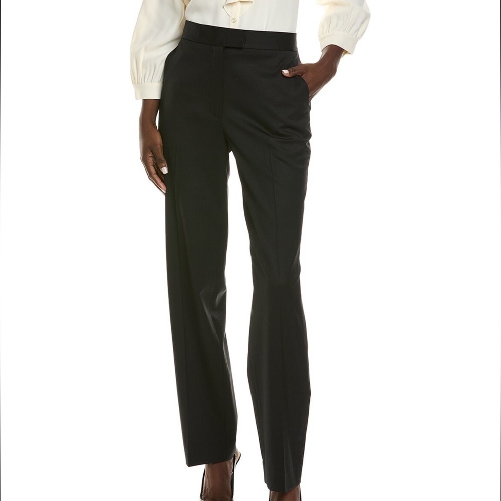 St. John Diana Wool Gray Dress Trouser Pants Size 6